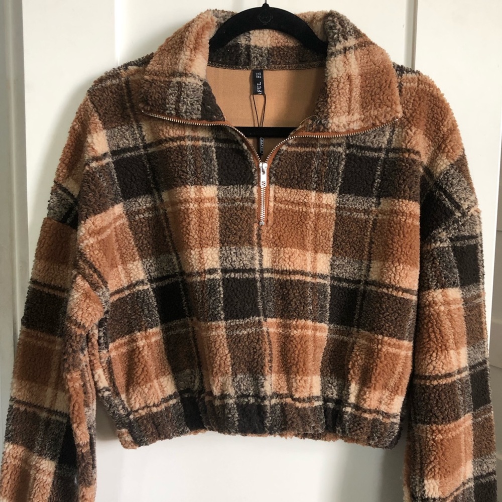 Cropped teddy jacket